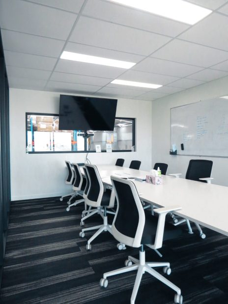 Boardroom with modern fit-out inside a commercial building Tasmania
